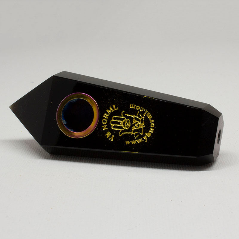 Obsidian Crystal Hemsa Pipe